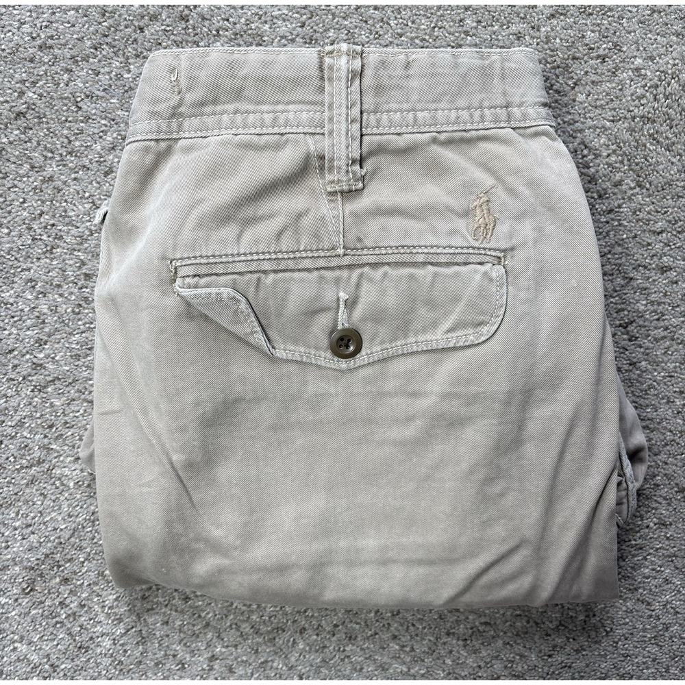Polo Ralph Lauren Mens Size 34‎ Chino Shorts Relaxed Fit Tan Button Pockets Pony